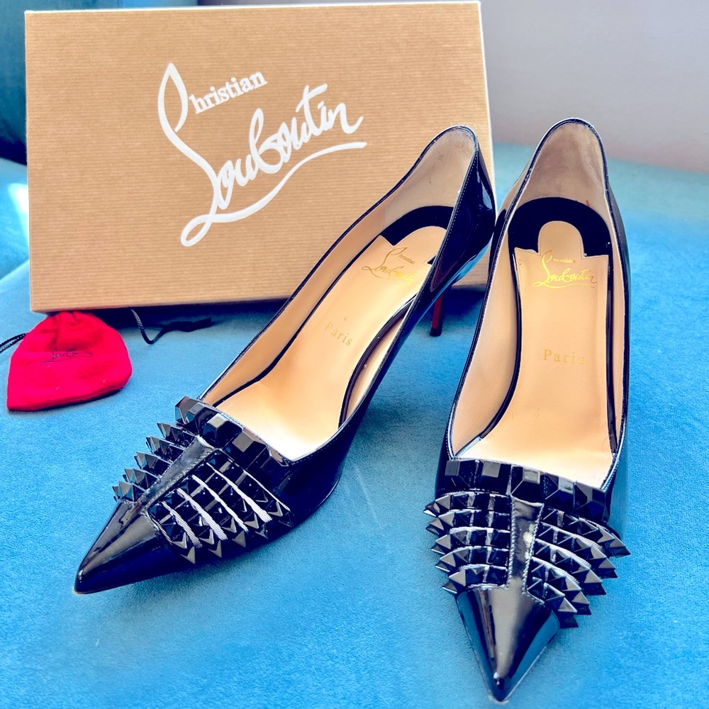 Christian Louboutin Black Spiked Heels